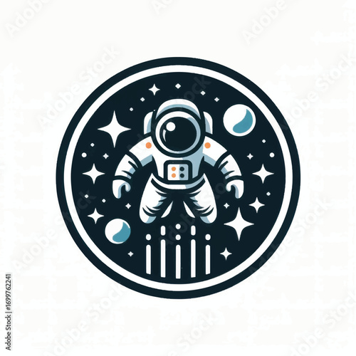 Cute Cartoon Astronaut in Space.