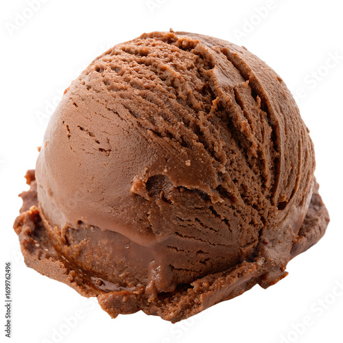 chocalate ice cream scup on transparent background