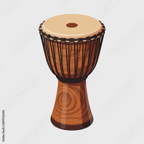 This artistic representation of a wooden drum highlights its unique texture and form, inviting viewers to connect with the rhythmic energy of music and culture.