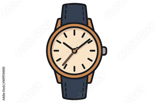 Wristwatch Icon – Analog Timepiece Vector for Time Management