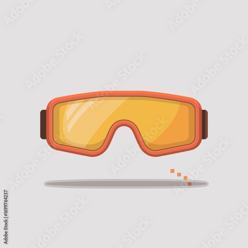 These ski goggles feature a striking orange frame and yellow lenses, ideal for skiing or snowboarding, offering both style and functionality for your winter sports adventures.