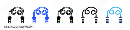 Jump Rope Icon Collection With Multiple Styles