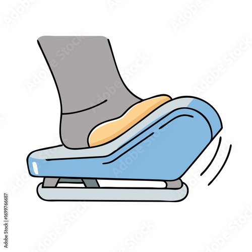 Foot Activating a Foot Rocker for Calf Stretching Exercise and Therapy