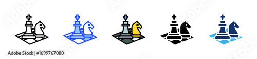 Chess Icon Collection With Multiple Styles
