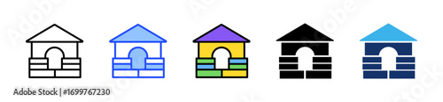 Toy House Icon Collection With Multiple Styles
