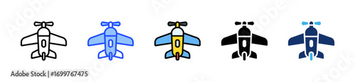 Toy Airplane Icon Collection With Multiple Styles