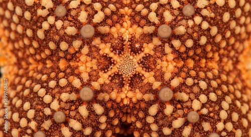 Detailed Macro View of Starfish Surface: Texture, Pattern, and Biology.