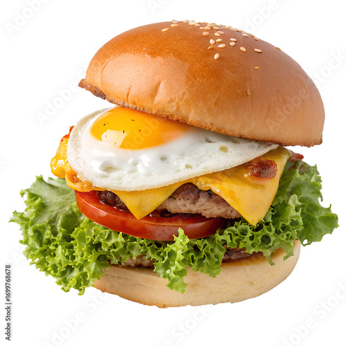 Egg Burger on transparent background