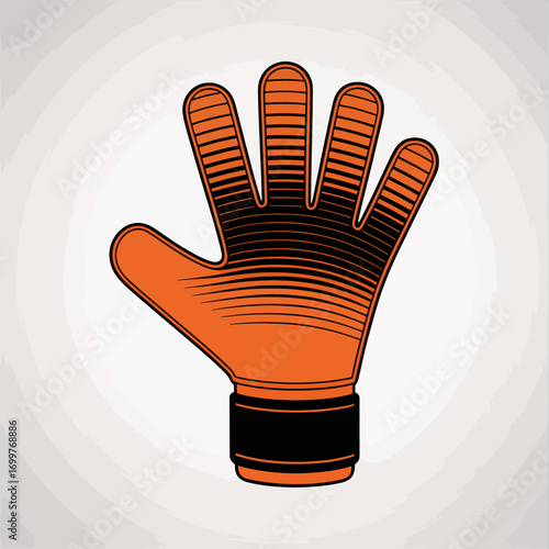 This striking illustration features a colorful sports glove, highlighting its design and identity, representing athleticism and modern sports culture in a bold, artistic manner.