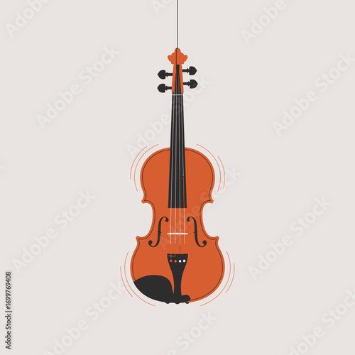 This beautifully drawn violin with a subtle artistic flair encapsulates the essence of music and creativity, making it a perfect fit for any musical or cultural project.