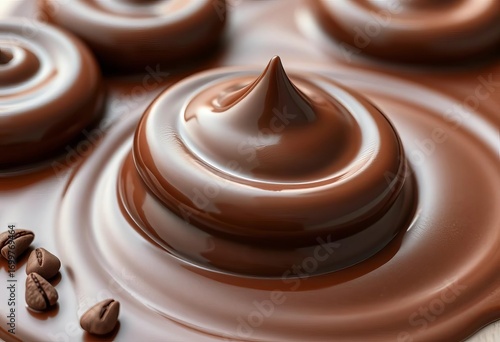 Silky smooth chocolate pudding, creamy texture, rich dark brown color,  rich,  ganache