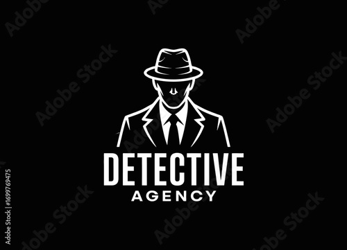 This striking image features a mysterious detective in a suit and fedora hat, embodying intrigue, investigation, and the essence of classic detective stories and themes.