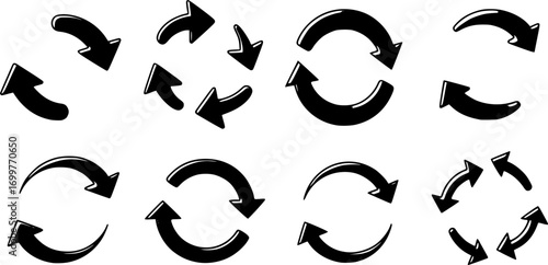 Circular arrow rotation symbol with two arrows pointing in opposite directions
