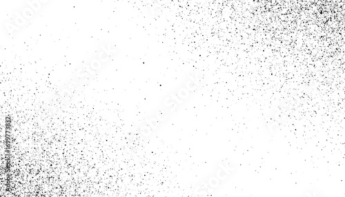 Grunge halftone dot texture background features abstract black dots fading on white, perfect for retro, comic, or vintage design projects.