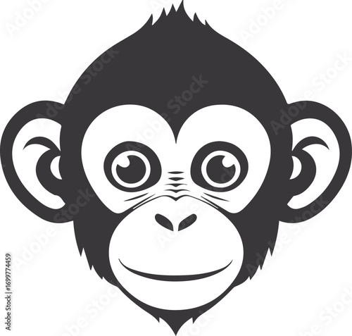 
A sleek black and white monkey logo perfect for your brand