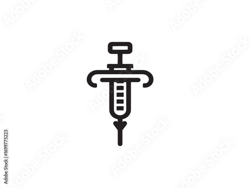 Modern Catheter Insertion Kit Icon in Sleek Precise Vector Line Illustration