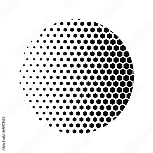 Abstract Hexagon Pattern Geometric Design with Halftone Effect