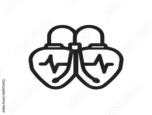 Defibrillator Pads Icon in Modern Sleek Minimal Vector Medical Illustration