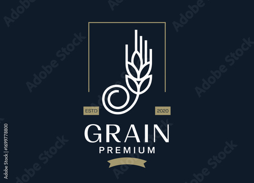 This logo showcases a stylized grain design, reflecting premium quality and sophistication in agriculture and food production for a modern brand.