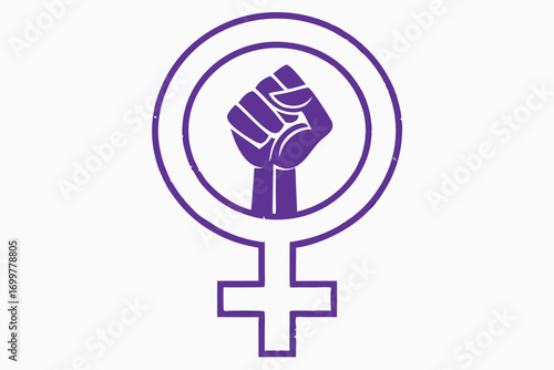 Purple Fist Symbol of Feminism and Female Empowerment woman