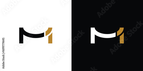 Abstract and unique M1 logo design