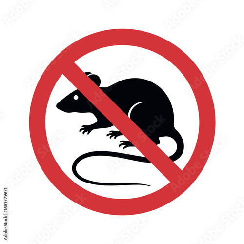 No rats allowed symbol red circle warning sign