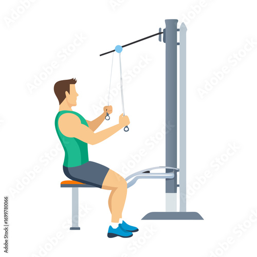 A healthy young woman exercising on a treadmill at the gym