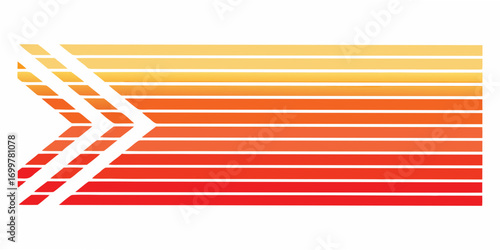 Abstract horizontal stripes in warm gradient colors from yellow to red forming a dynamic shape