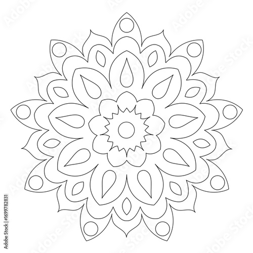 Mandala, ausmalen, Vektor
