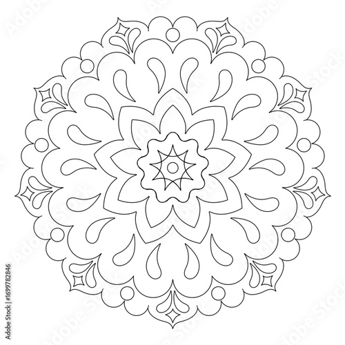 Mandala, ausmalen, Vektor