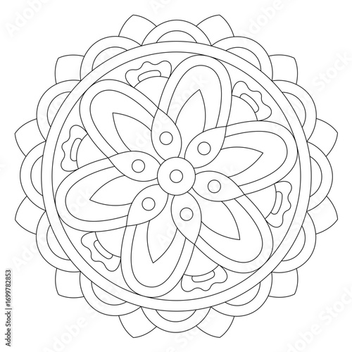 Mandala, ausmalen, Vektor