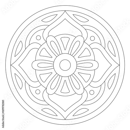 Mandala, ausmalen, Vektor