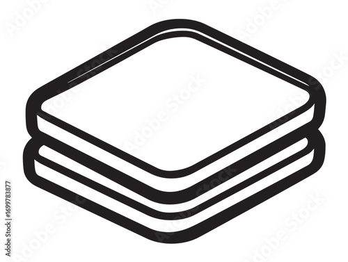 Modern Gauze Pads Icon Illustration in Clean Stylish Minimal Medical Vector Style