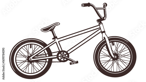 Dynamic BMX Bicycle Illustration for Extreme Sports and Urban Adventures, Perfect for Active Lifestyle Designs and Recreation Concepts