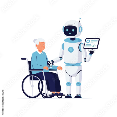 Advanced robotic technology offering compassionate assistance to seniors, symbolizing the future of elderly care and independent living support through innovation