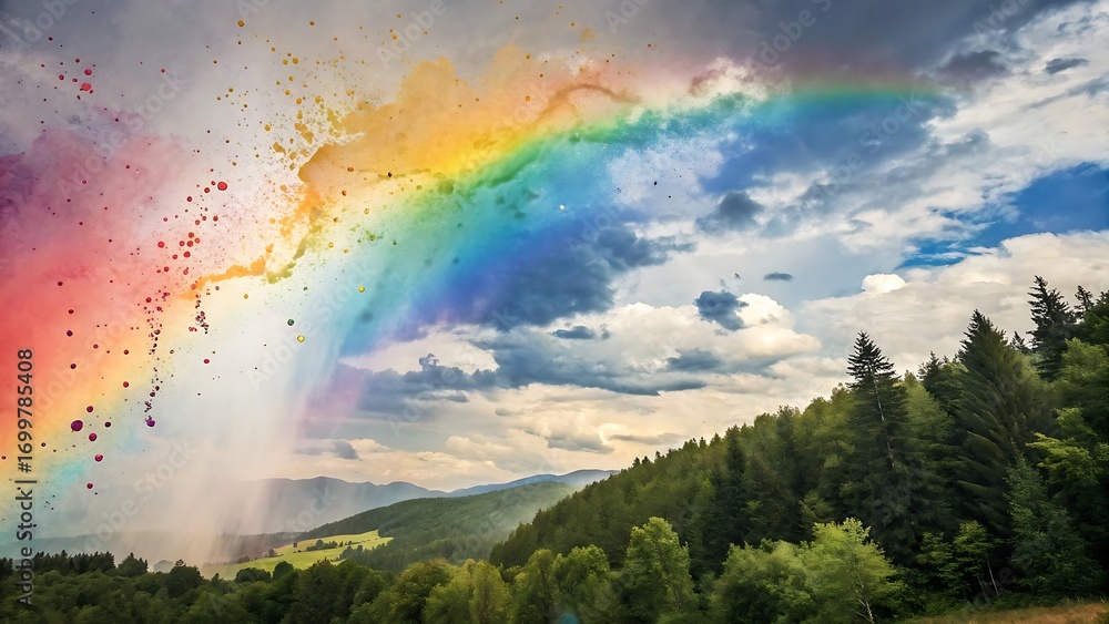 Fototapeta premium rainbow in the mountains