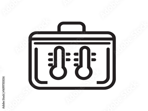 Clean Hot Cold Therapy Pack Icon in Sleek Minimal Medical Vector Illustration Style