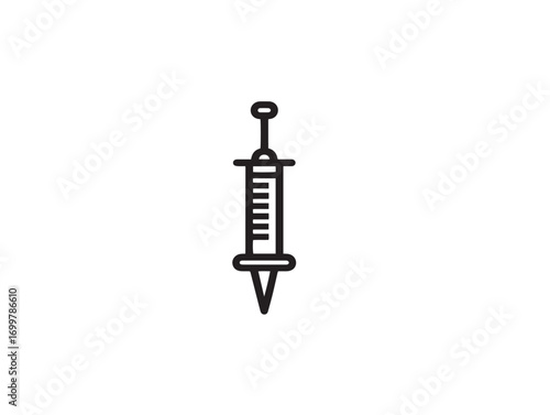 Modern Hypodermic Needle Icon Design in Stylish Functional Medical Vector Artwork