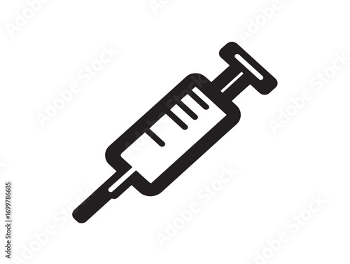 Clean Hypodermic Needle Icon Illustration in Elegant Minimal Medical Vector Style