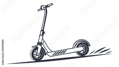 Dynamic Electric Scooter Illustration for Eco-Friendly Urban Commute, Sustainable Mobility, and Modern City Lifestyle