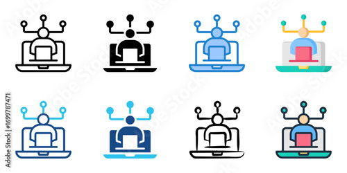 Network Administration icon set multiple style collection 
