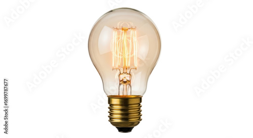 Isolated Edison light bulb emits warm, gentle light due to the incandescent filament design