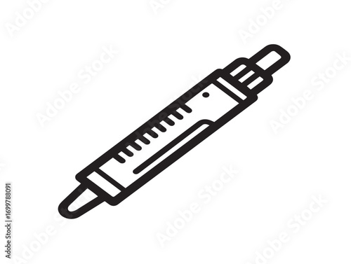 Professional Insulin Pen Icon in Clean Functional Medical Vector Artwork Style