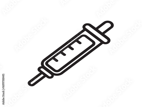 Sleek Insulin Syringe Icon in Stylish Minimal Medical Vector Illustration Design