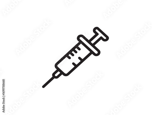 Professional Insulin Syringe Icon in Clean Elegant Medical Vector Artwork Illustration