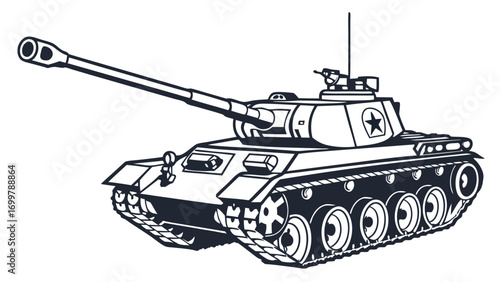 Robust armored combat vehicle illustration, symbolizing military might and strategic defense capabilities, an iconic representation of warfare engineering