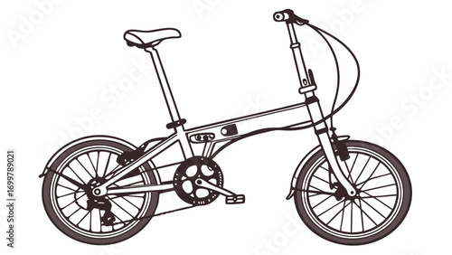 Compact and versatile urban mobility solution featuring a modern folding bicycle, ideal for eco-friendly commuting and convenient travel