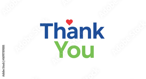 Expressing Gratitude with Heartfelt Appreciation, Blue and Green Colored Stylish Thank You Text Illustration