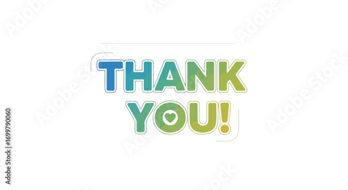 Gratitude Expression with Gradient Text and Heart Accent for Appreciation and Kindness thank you banner lovely typography appreciation message