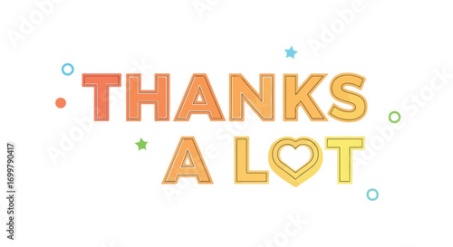 Gratitude Expressed: A Colorful and Heartfelt Thanks Message with Playful Embellishments